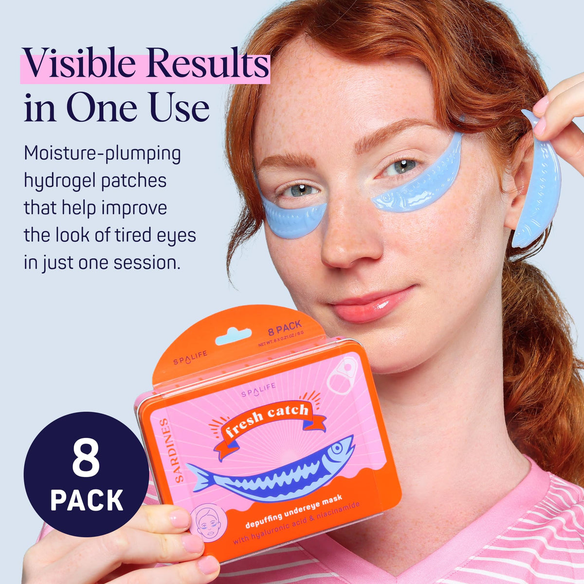 Emballage des masques hydrogel SpaLife avec sardines