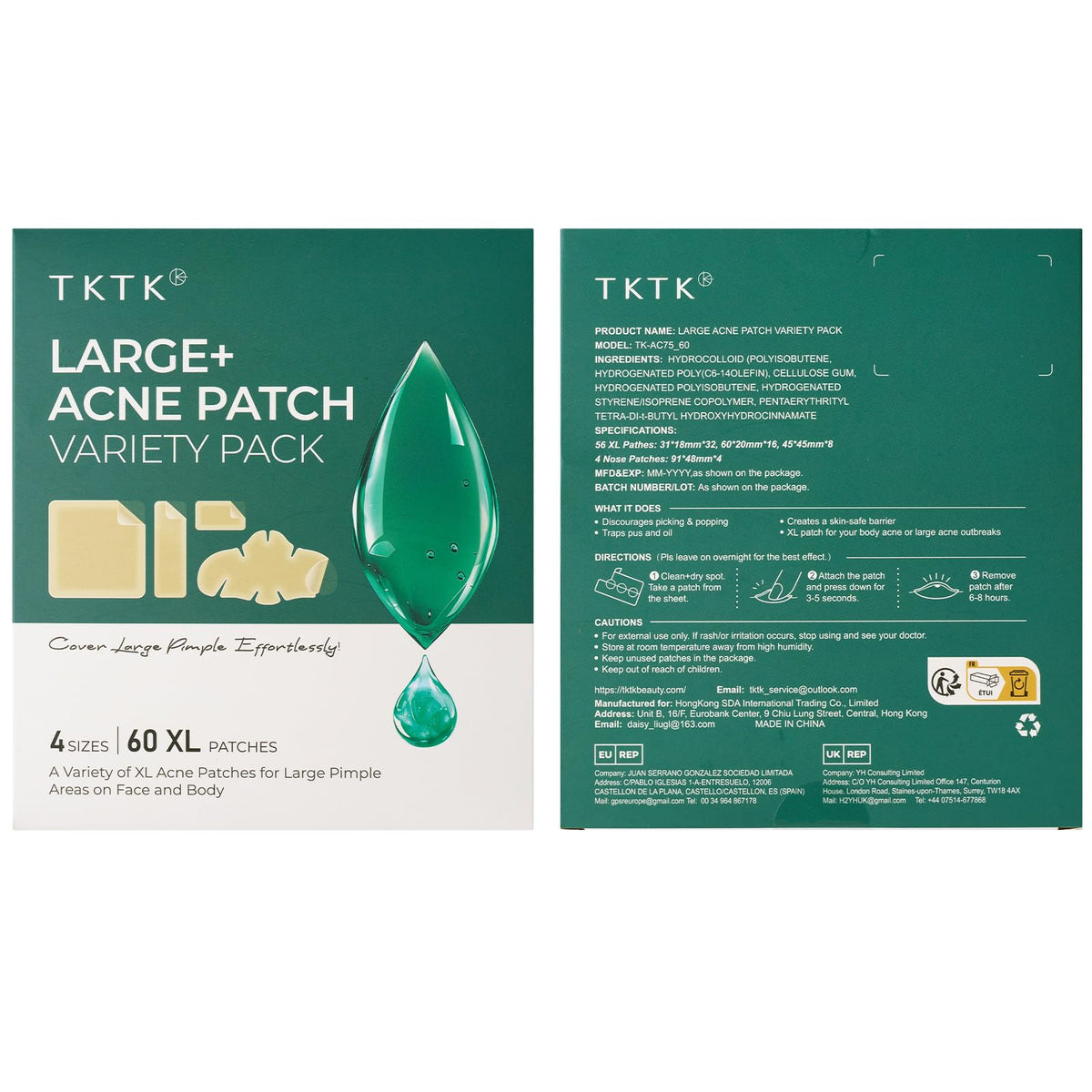 Emballage des patches hydrocolloïdes TKTK