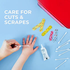 Emballage des Q-tips Coton Tiges, vue de côté
