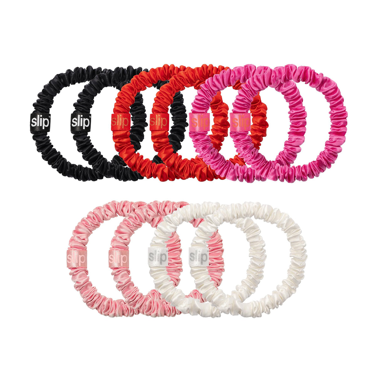 Emballage des scrunchies SLIP avec description des couleurs