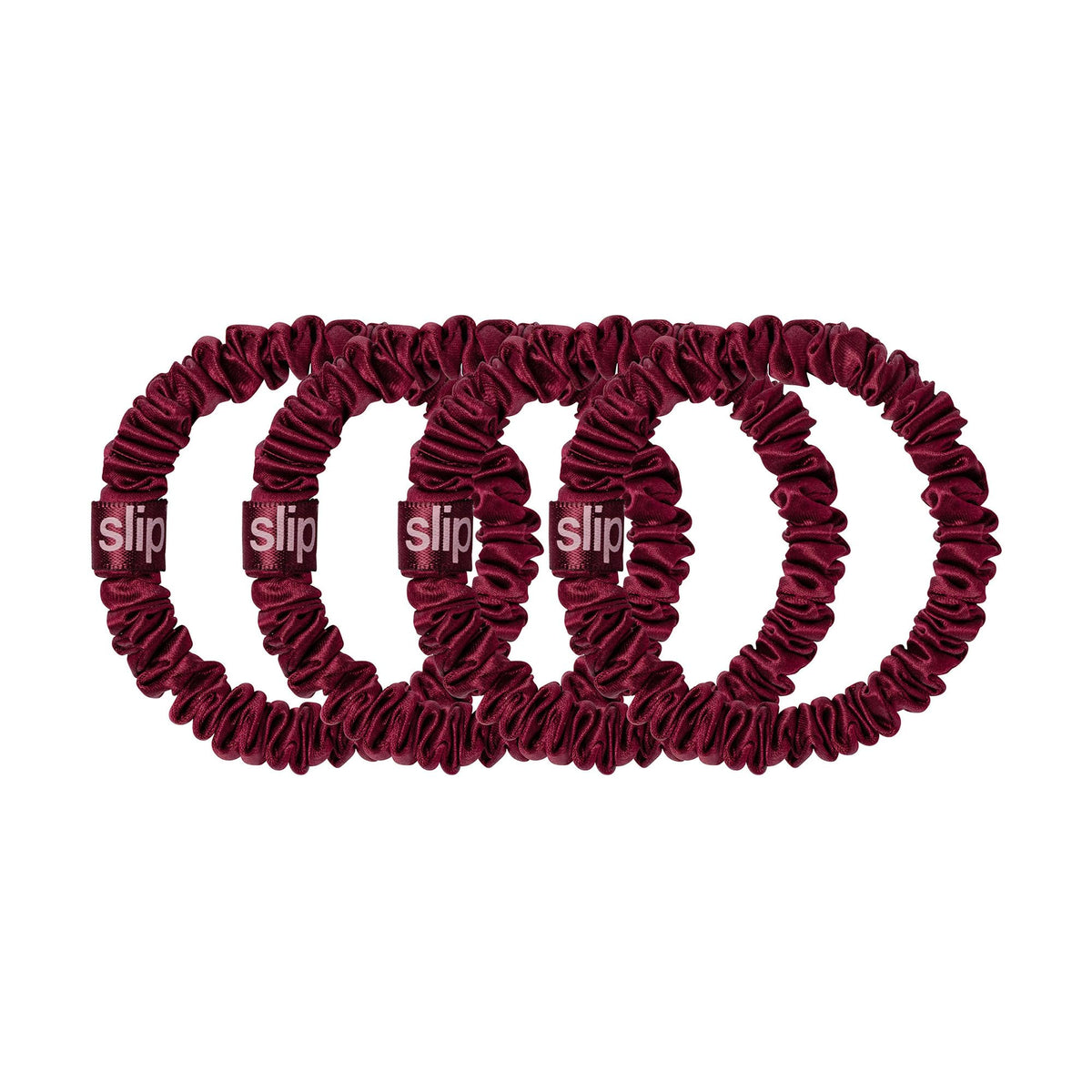 Emballage des scrunchies SLIP en soie maroon
