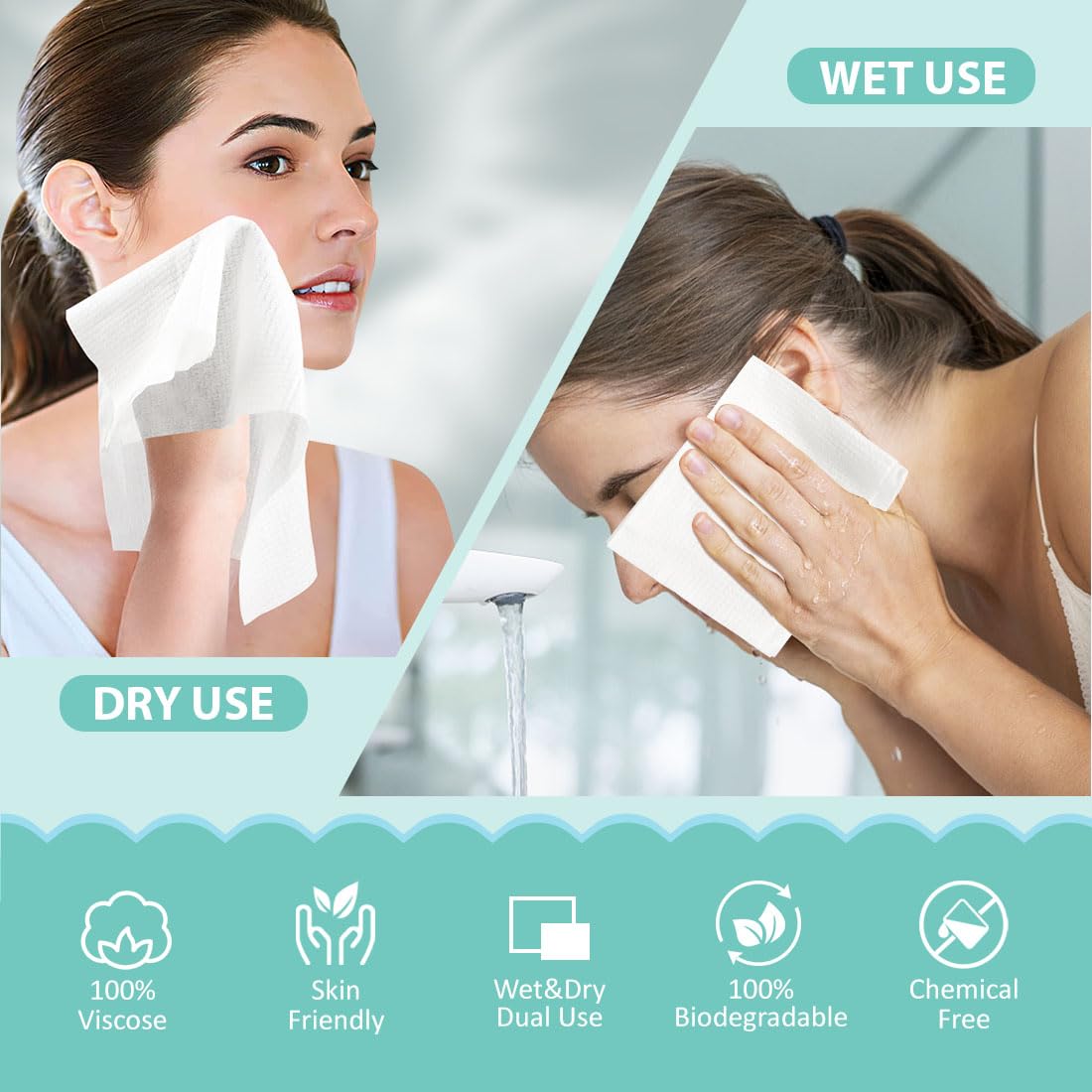 Emballage des serviettes pour le visage HOMEXCEL, pratique et léger