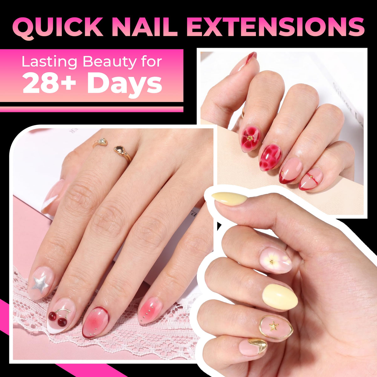 Emballage des tips à ongles UNA GELLA avec 360 pièces en 15 tailles