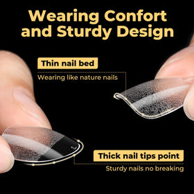Emballage des tips ongles ovales courts UNA GELLA, vue de face