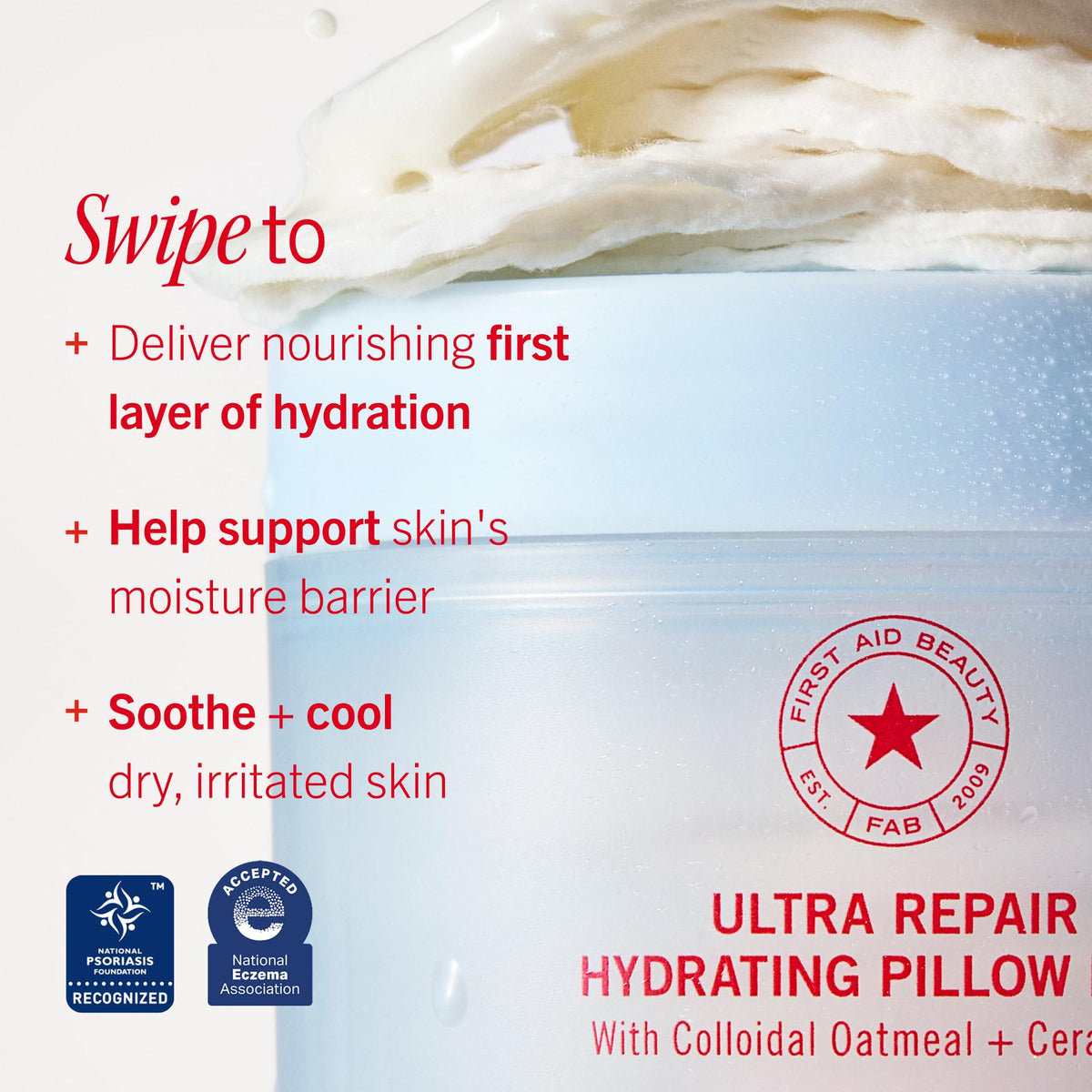Emballage des Ultra Repair Hydrating Pillow Pads de First Aid Beauty
