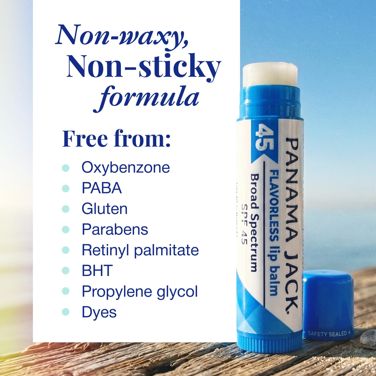 Emballage du Baume à Lèvres Panama Jack SPF 45