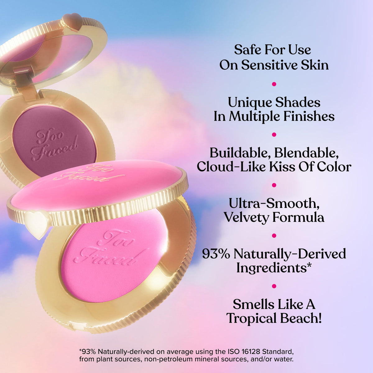Emballage du blush Too Faced Cloud Crush Tequila Sunset