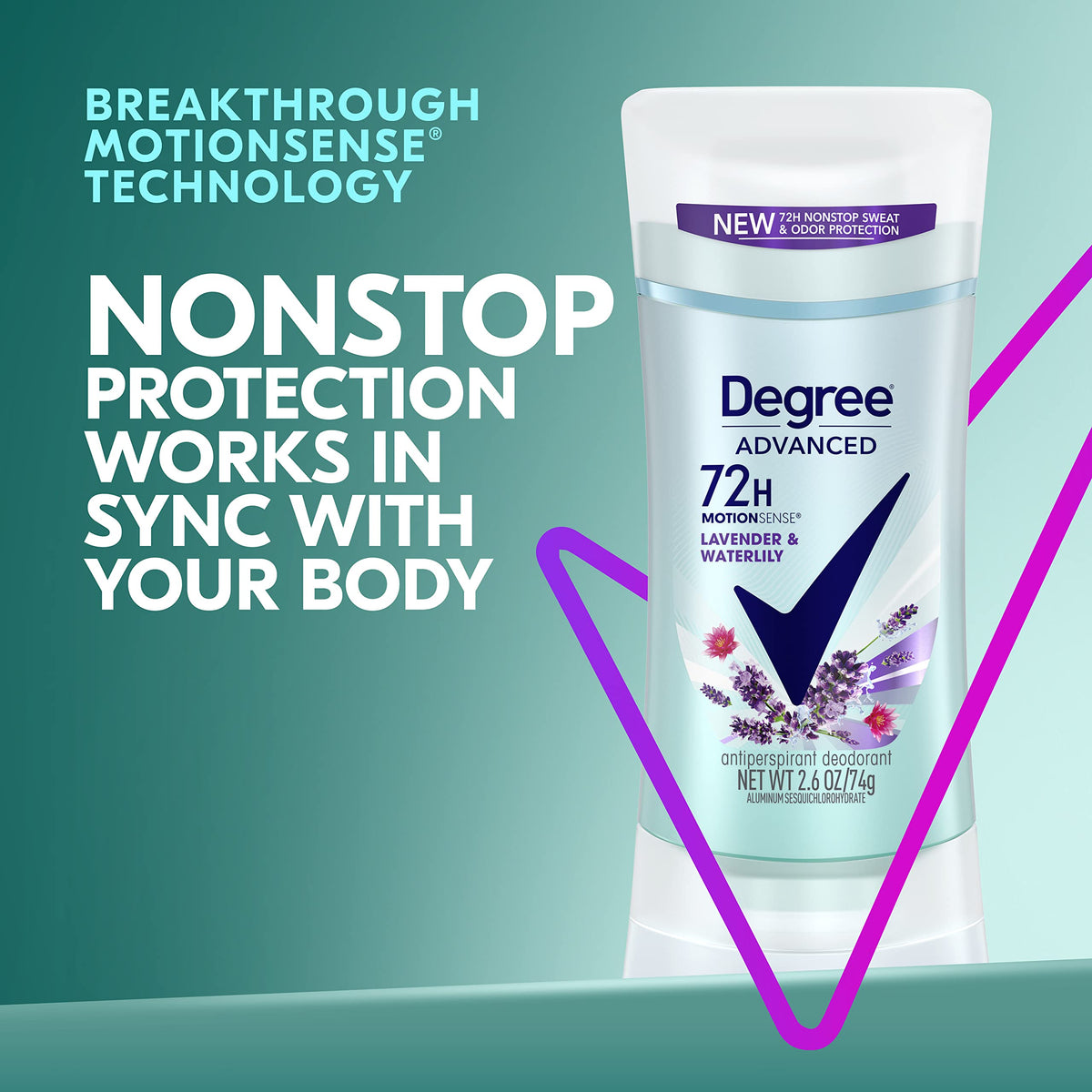 Emballage du déodorant Degree Lavender et Nénuphar