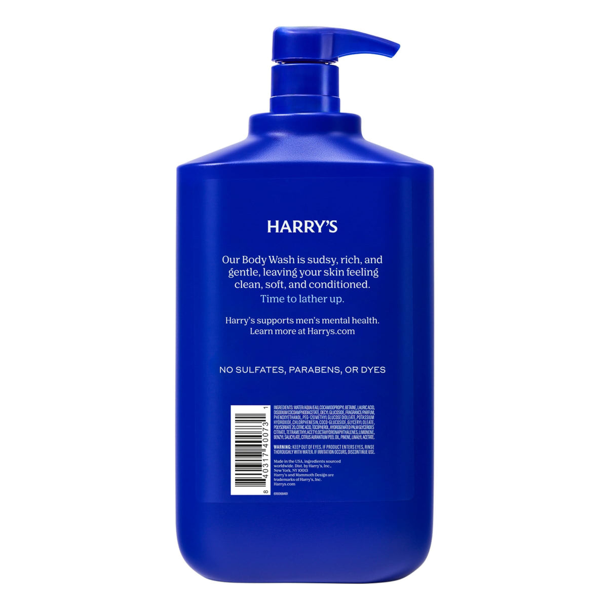 Emballage du gel douche Harry's 30 fl oz