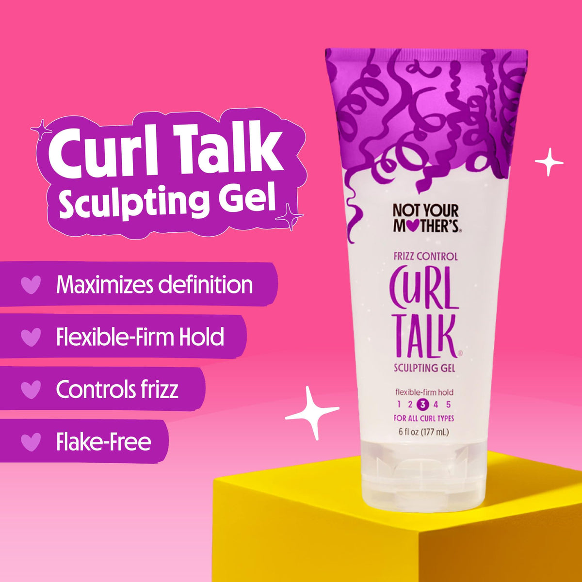 Emballage du gel et crème Not Your Mother's avec détails de produit
