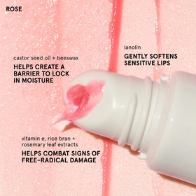 Emballage du Glossier Balm Dotcom Rose Pink Tinte