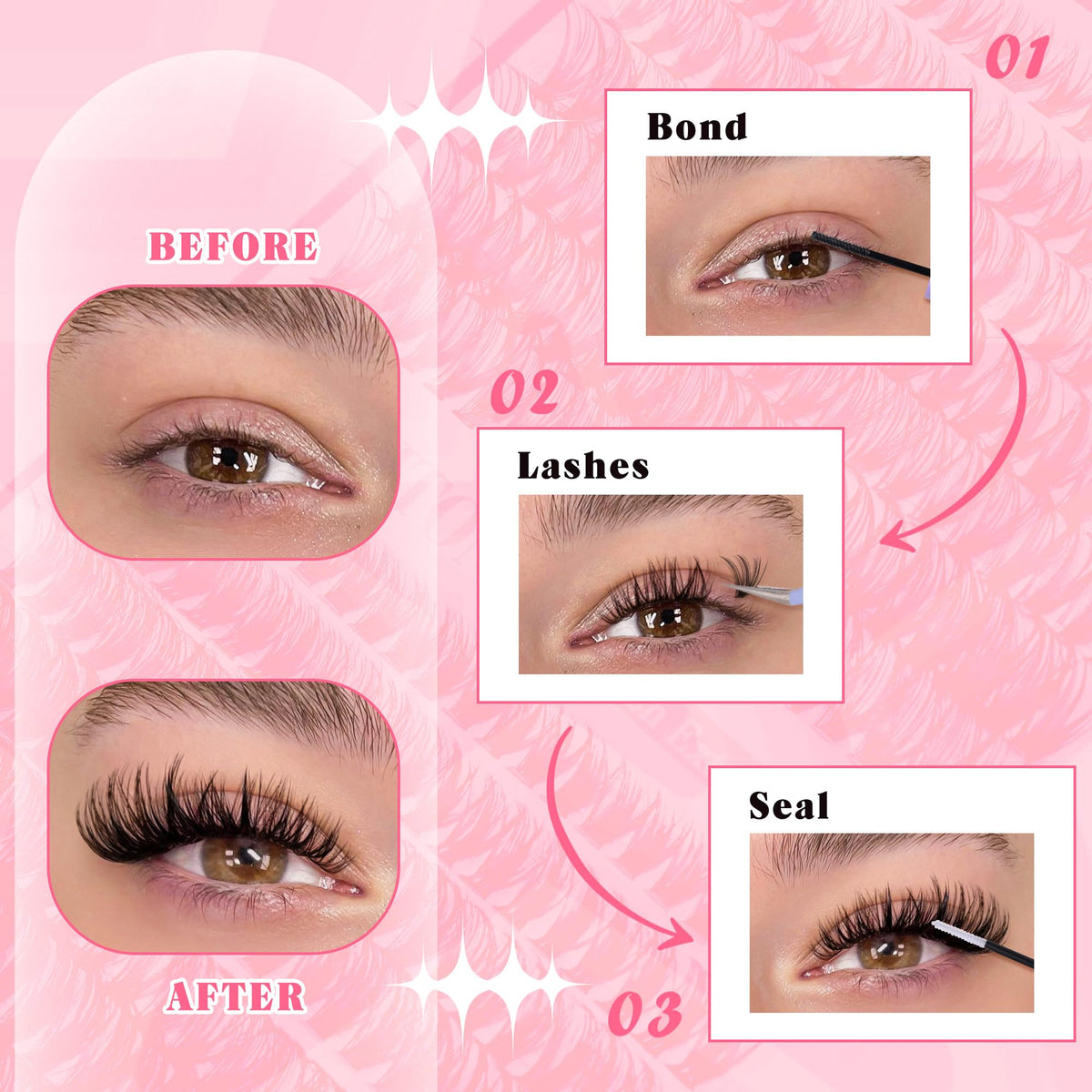 Emballage du kit d'extensions de cils FANXITON