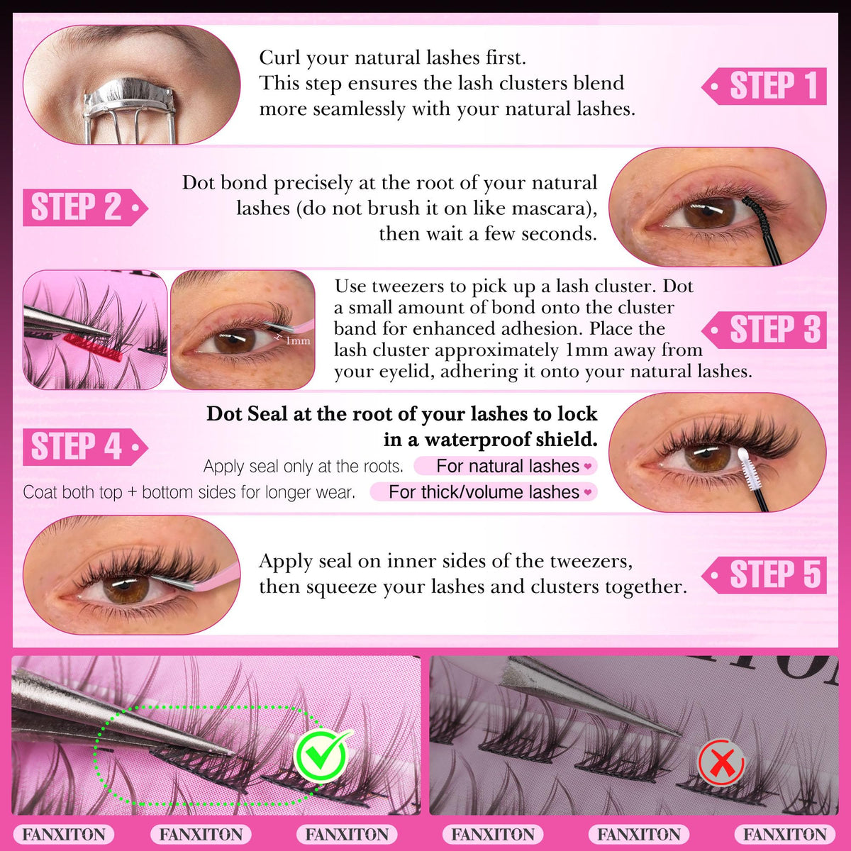 Emballage du kit d'extensions de cils FANXITON