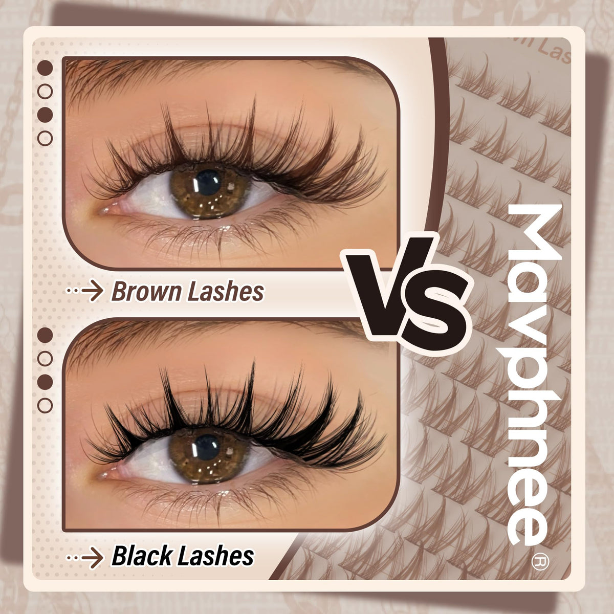 Emballage du kit d'extensions de cils Mavphnee