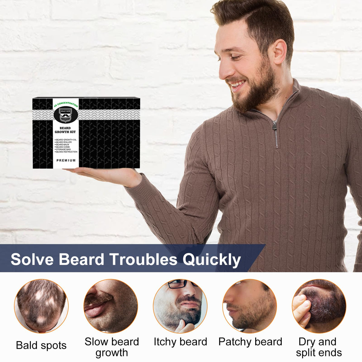 Emballage du kit de barbe MALE GOD