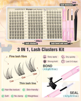 Emballage du kit de cils Goddvenus sur fond blanc