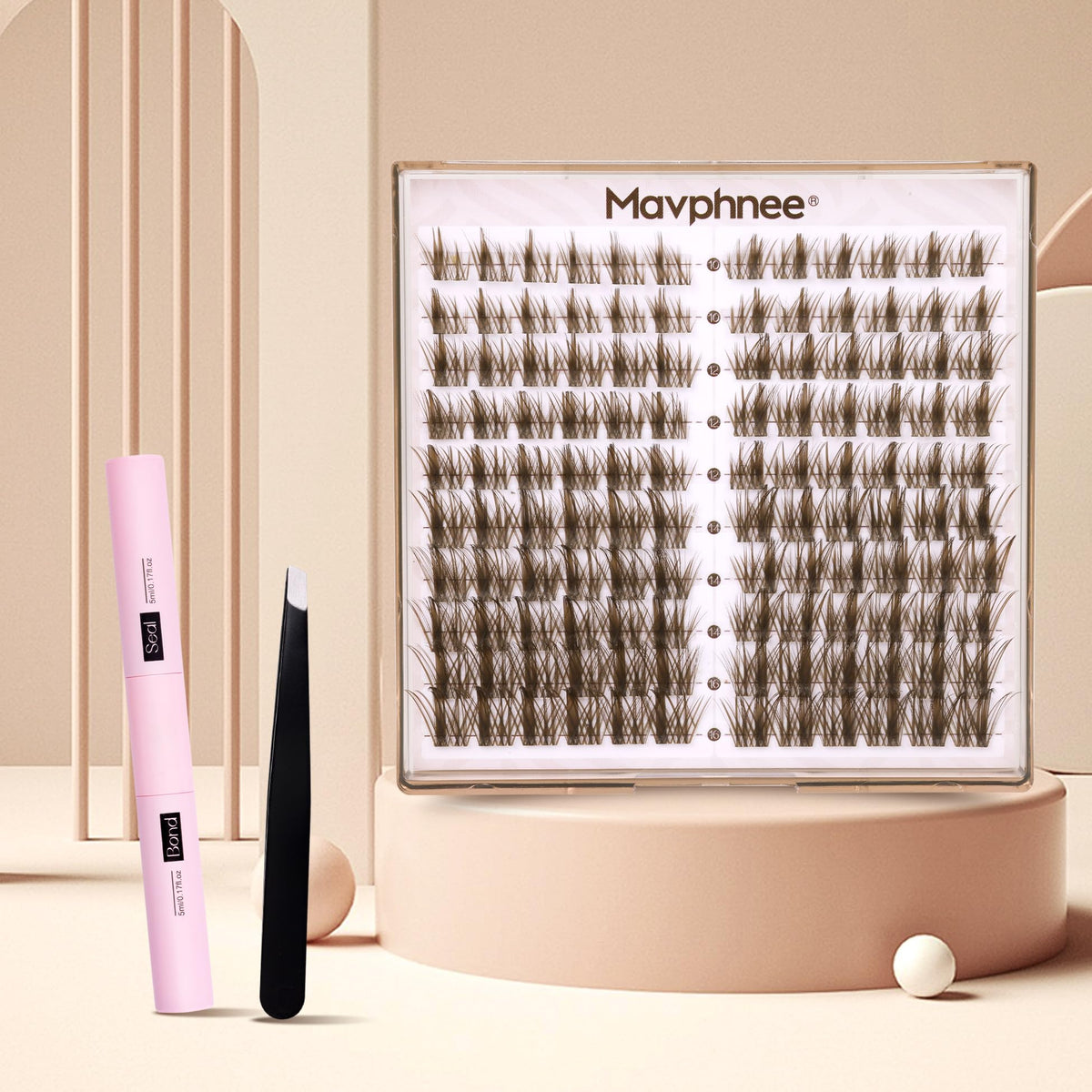 Emballage du kit de cils Mavphnee avec détails