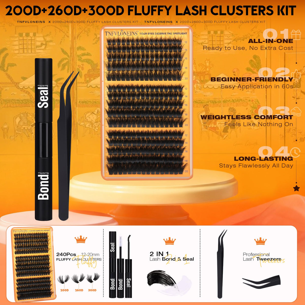 Emballage du kit de cils TNFVLONEINS
