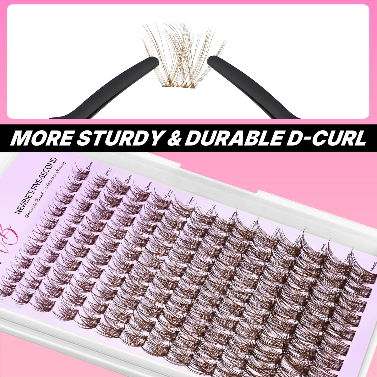 Emballage du Kit de Clusters de Cils Bruns LuxeBold VEYESBEAUTY