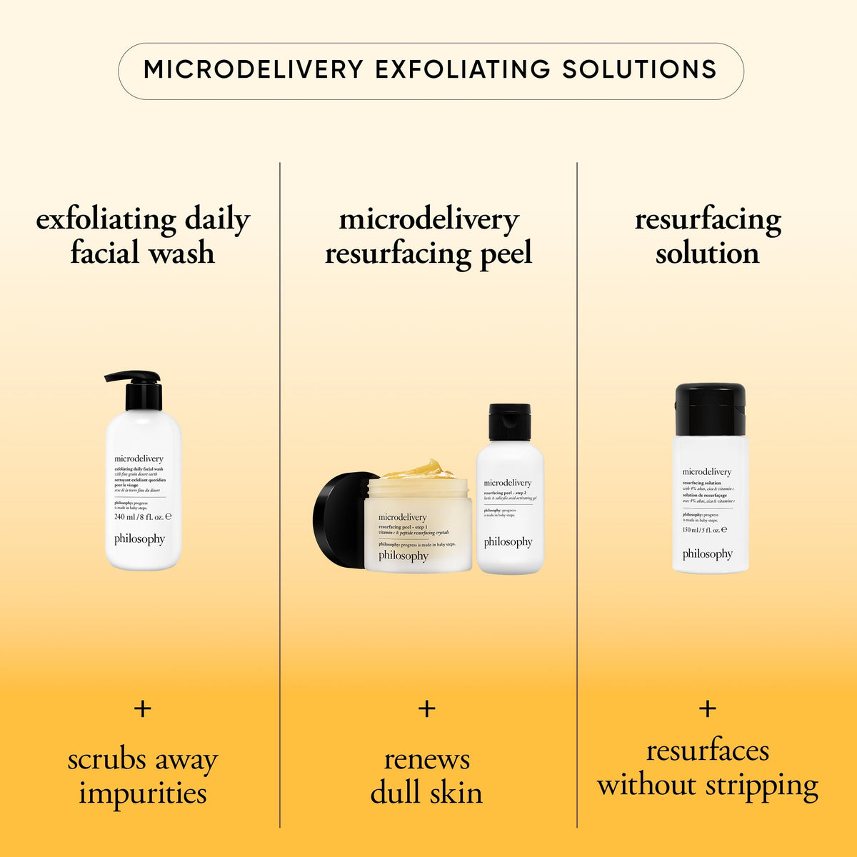 Emballage du kit de peeling à la vitamine C philosophy