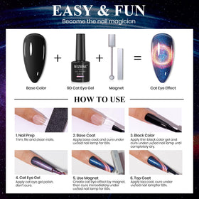 Emballage du kit de vernis gel MIZHSE 9D Cat Eye