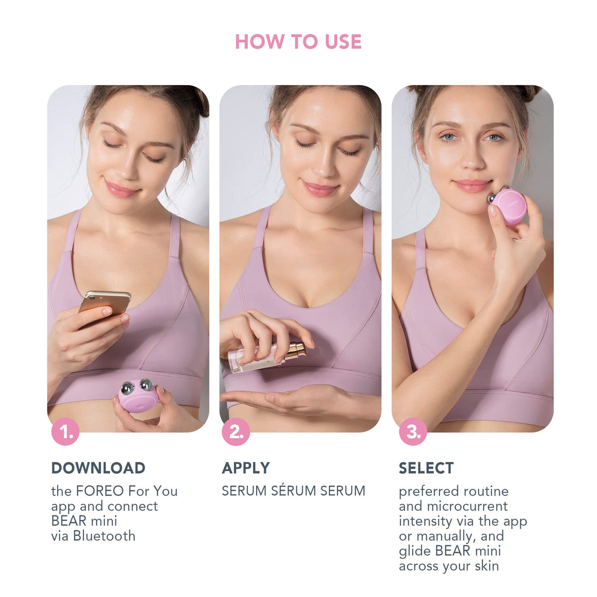 Emballage du kit FOREO BEAR Mini et Serum