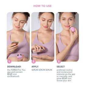Emballage du kit FOREO BEAR Mini et Serum
