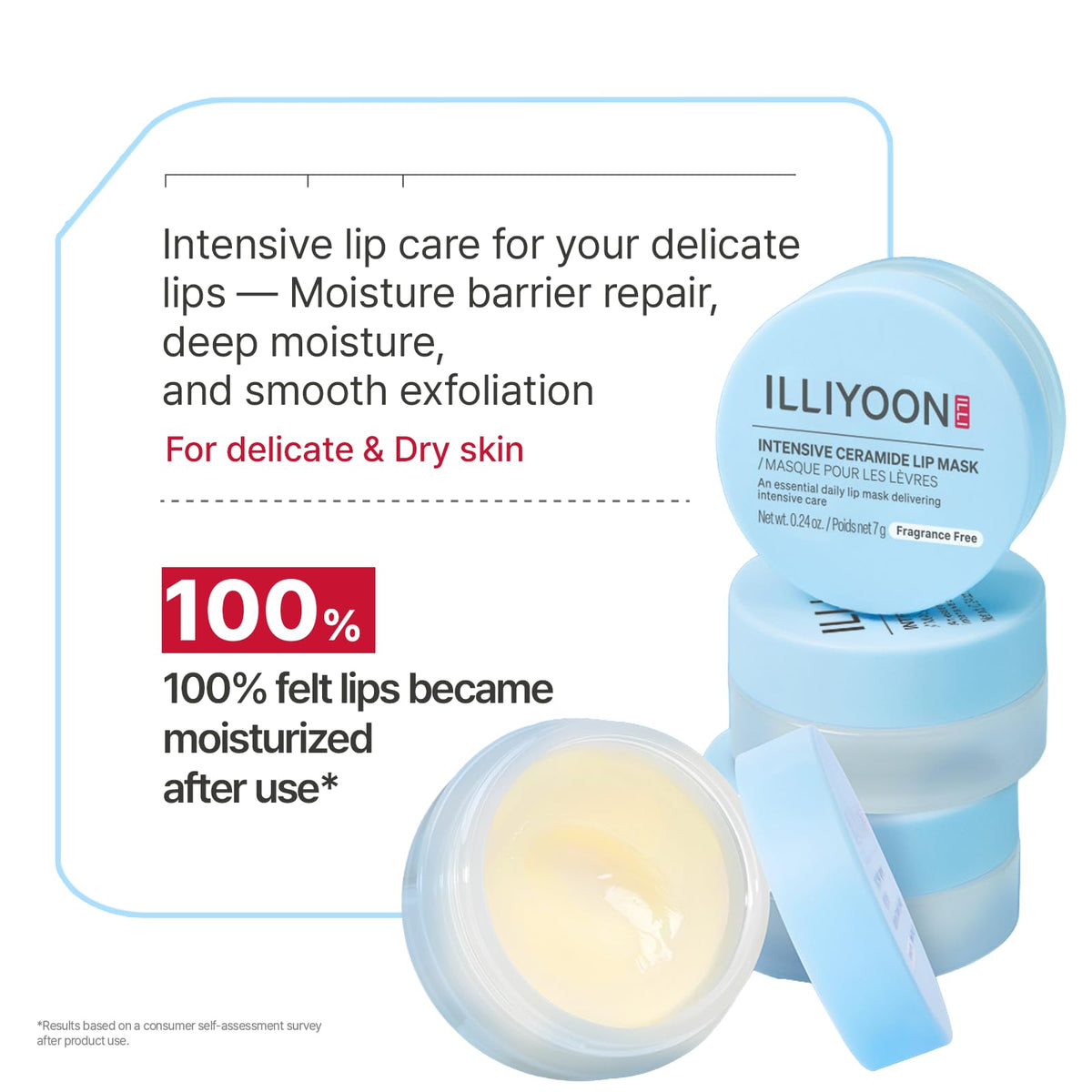 Emballage du masque à lèvres Illiyoon avec céramide