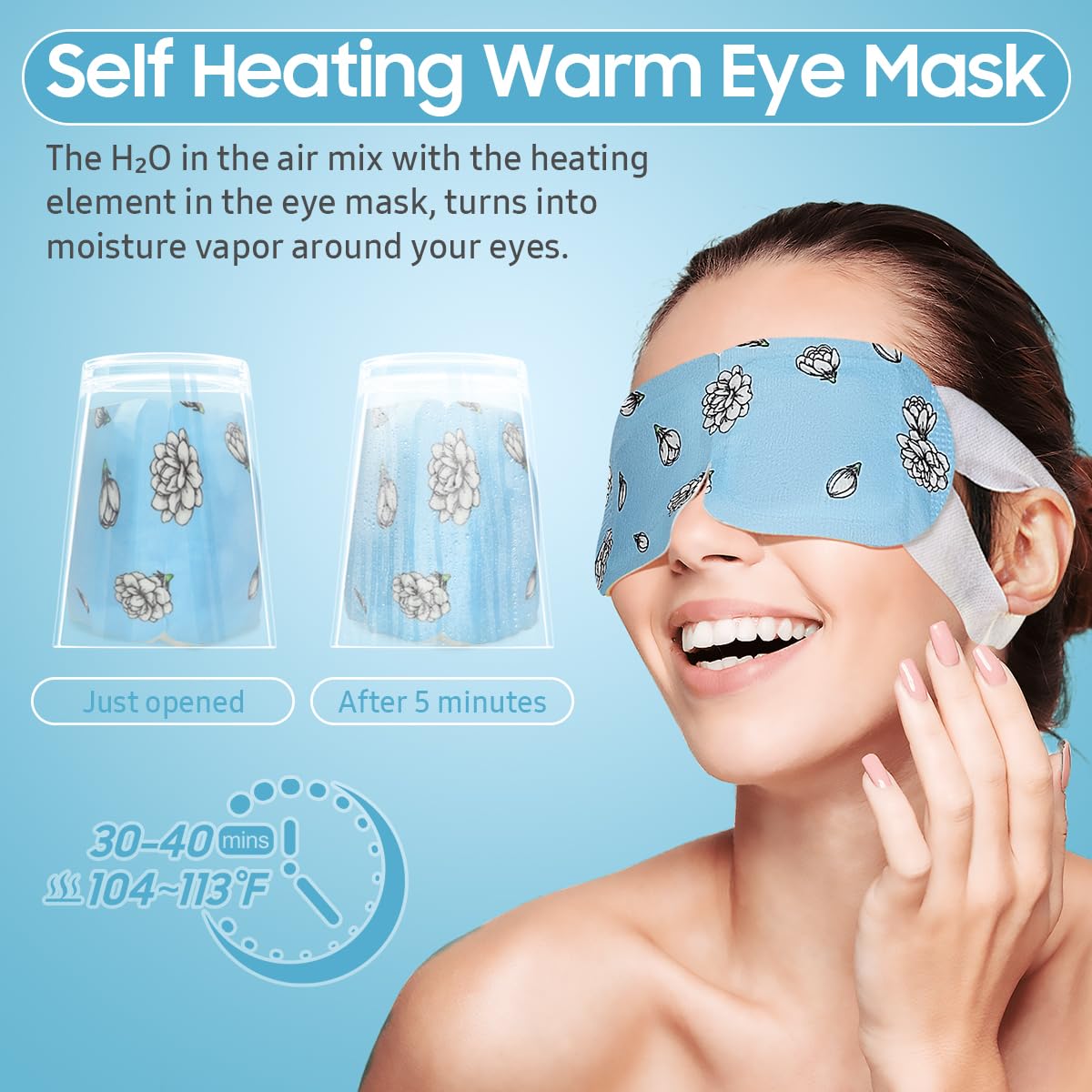 Emballage du masque oculaire chauffant BeHoomi