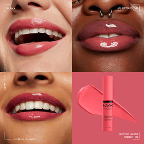 Emballage du NYX Butter Gloss Sorbet 10g sur fond blanc