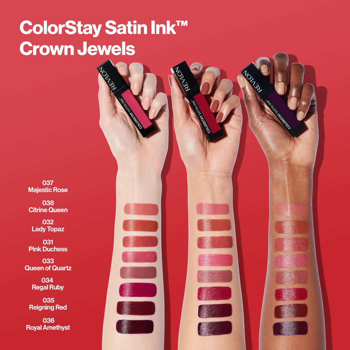 Emballage du REVLON Rouge à Lèvres ColorStay Satin Ink 037 Majestic Rose
