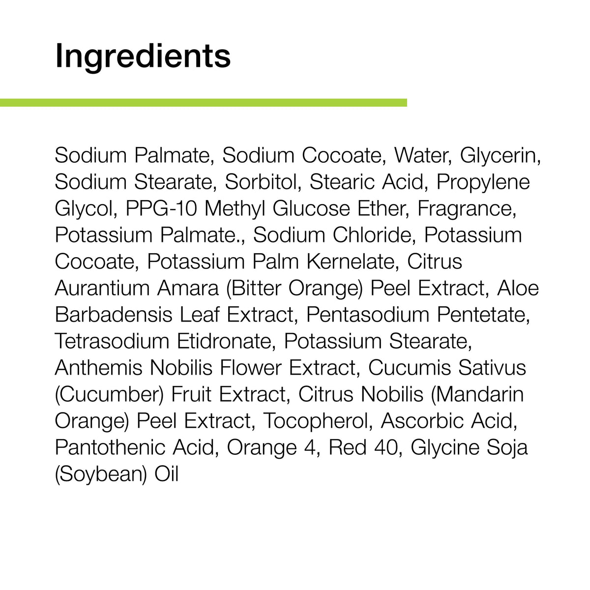 Emballage du savon Basis avec détails des ingrédients