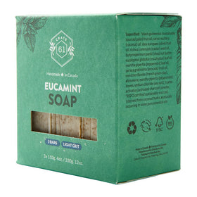 Emballage du Savon Crate 61 Organics Eucamint