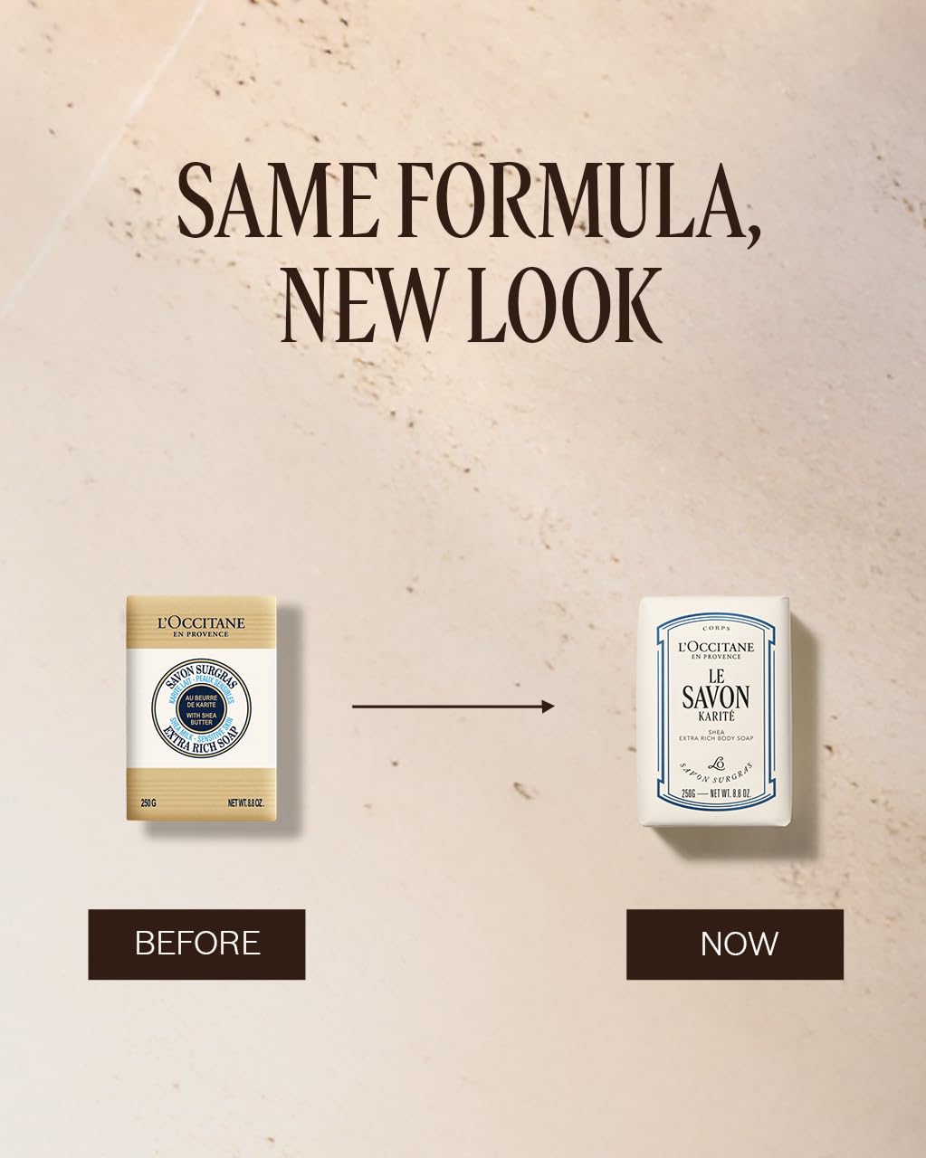 Emballage du savon extra riche au beurre de karité L'OCCITANE