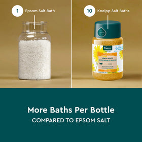 Emballage du sel de bain Kneipp à l'arnica sur fond blanc