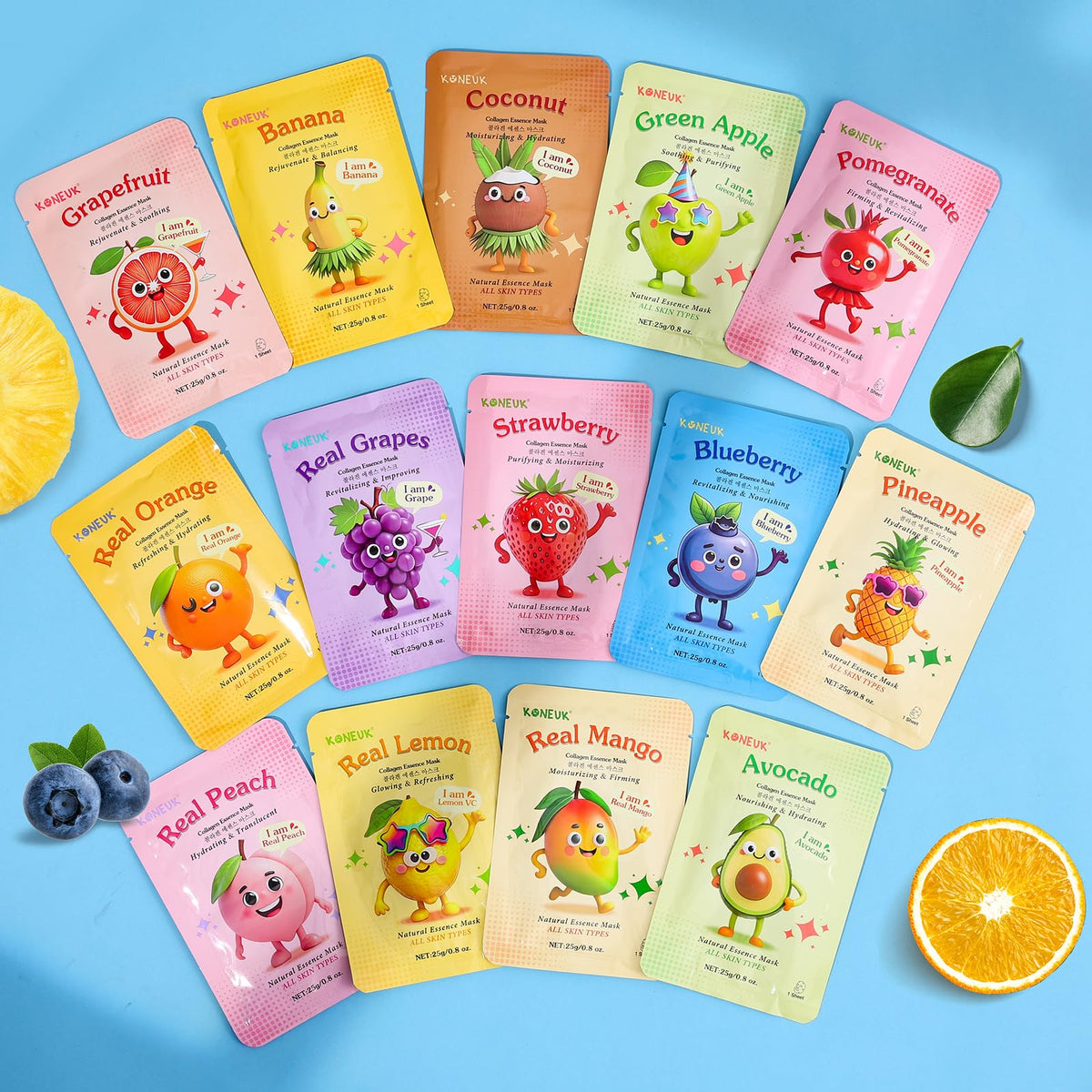 Emballage du set de masques en tissu KONEUK