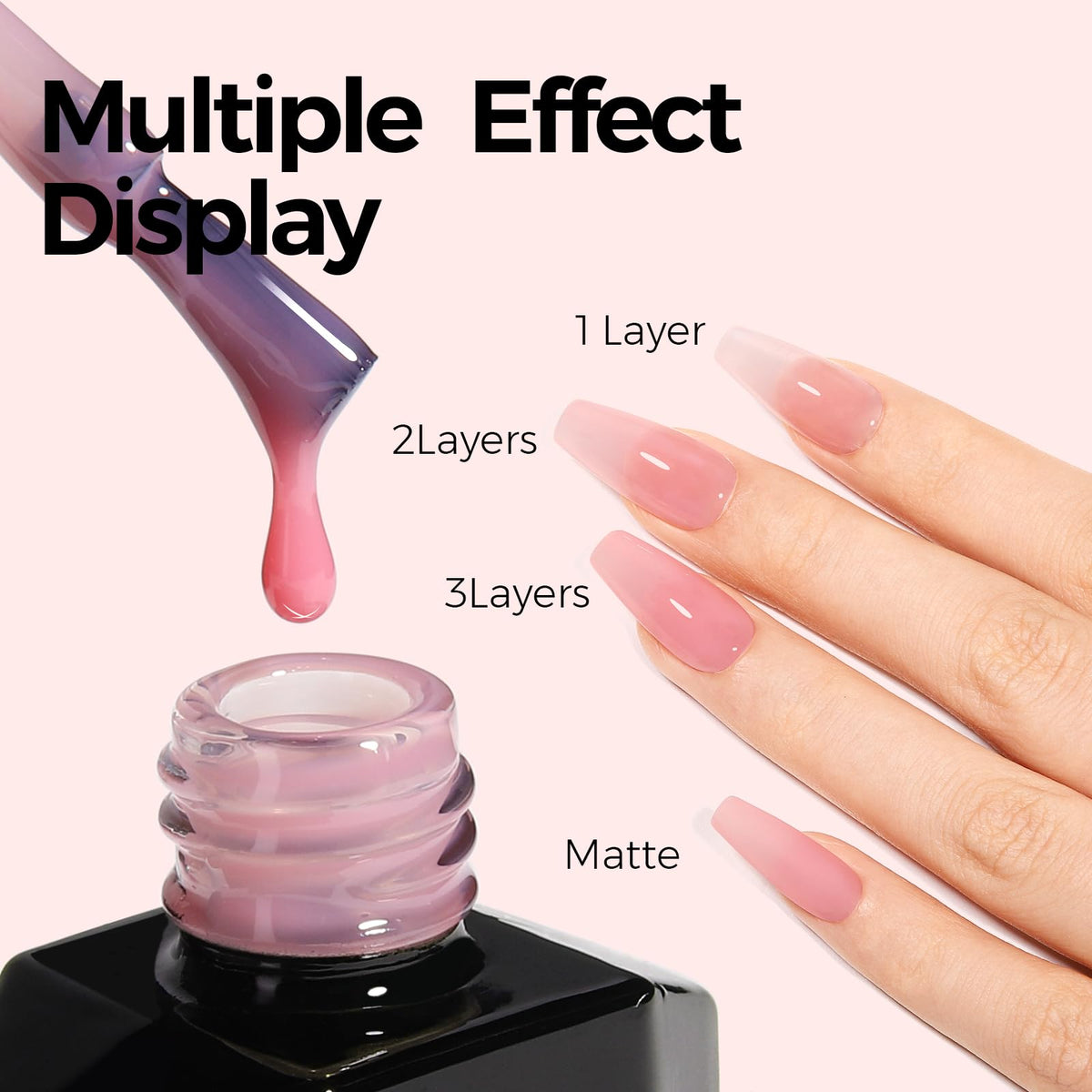 Emballage du TOMICCA Vernis à Ongles Gel Rose Jelly 15ml
