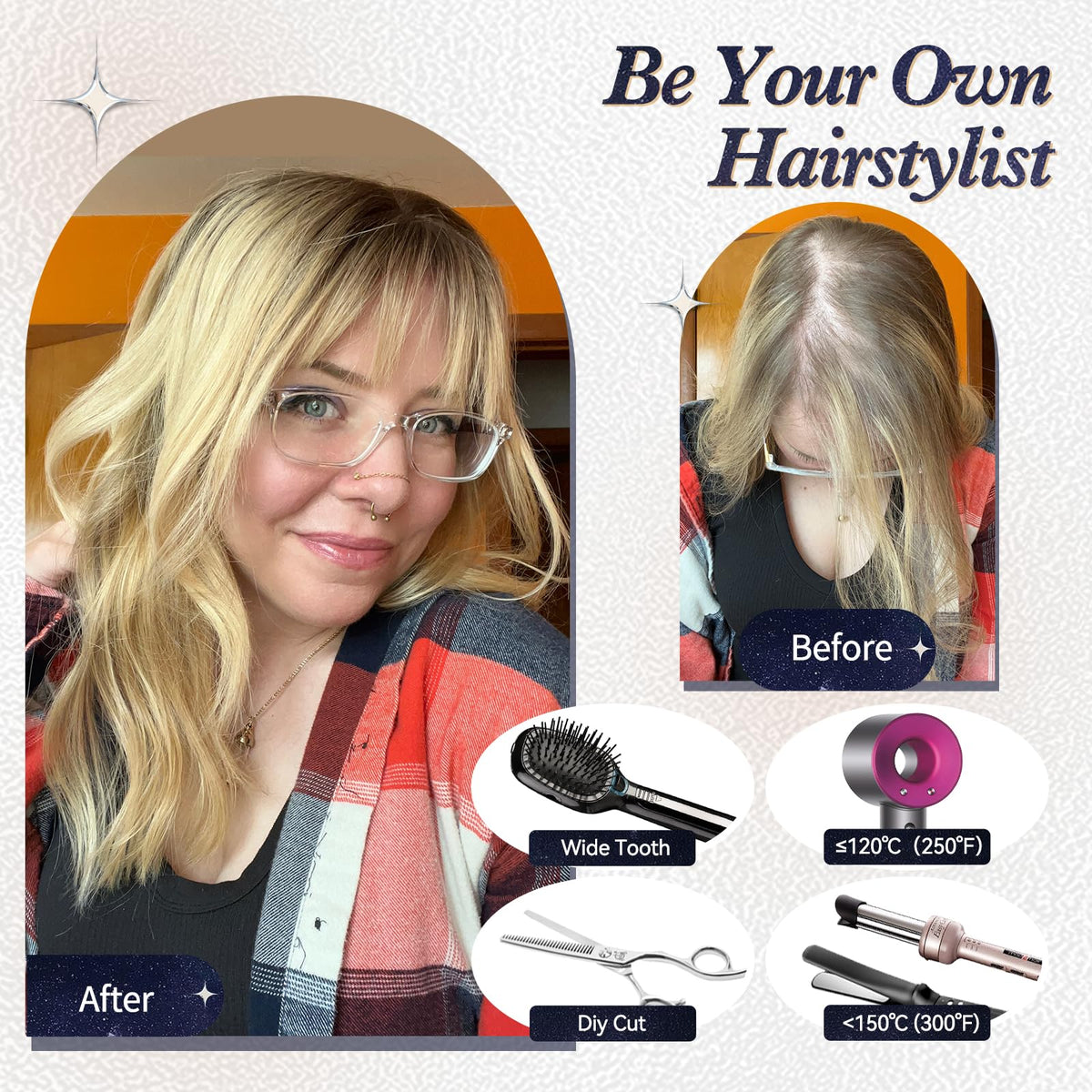 Emballage du topper starluck 14 pouces cheveux réels