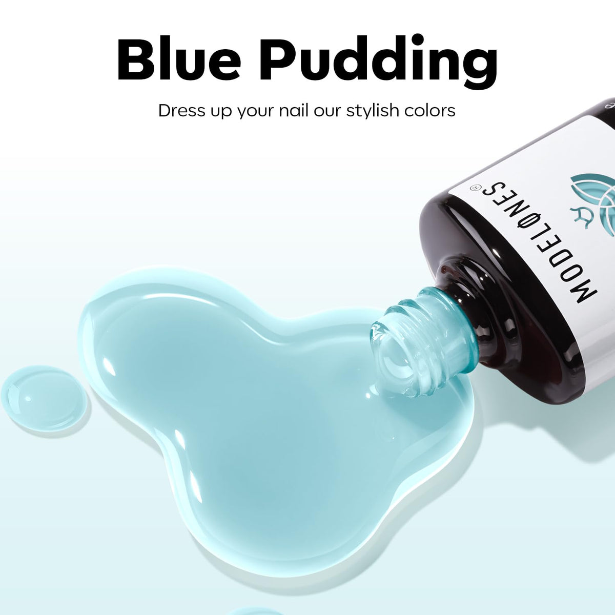 Emballage du vernis à ongles gel jelly bleu modelones