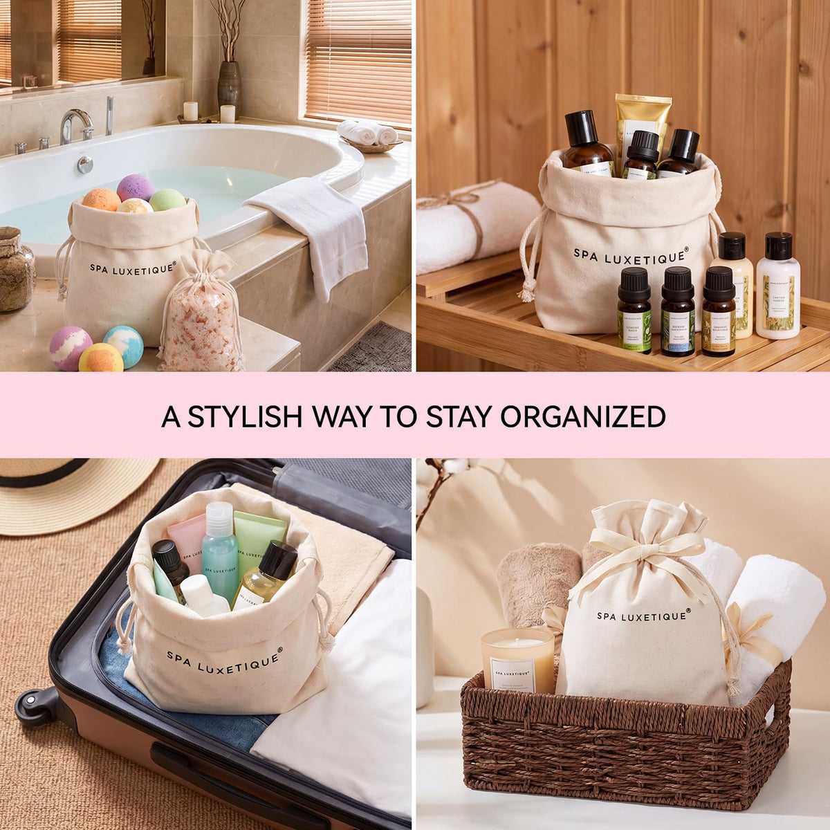 Emballage élégant du coffret Spa luxetique avec décoration