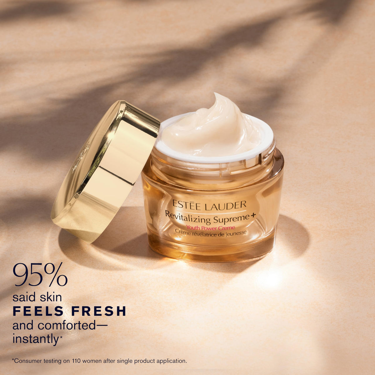 Emballage en verre recyclable de la Crème Revitalisante Suprême+ Estée Lauder