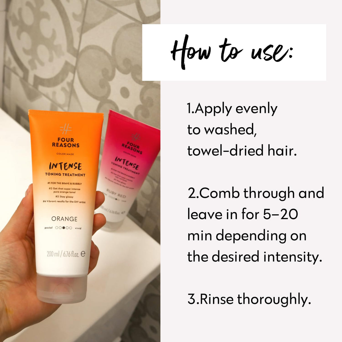 Emballage recyclable du Masque Coloré INTENSE Orange FOUR REASONS