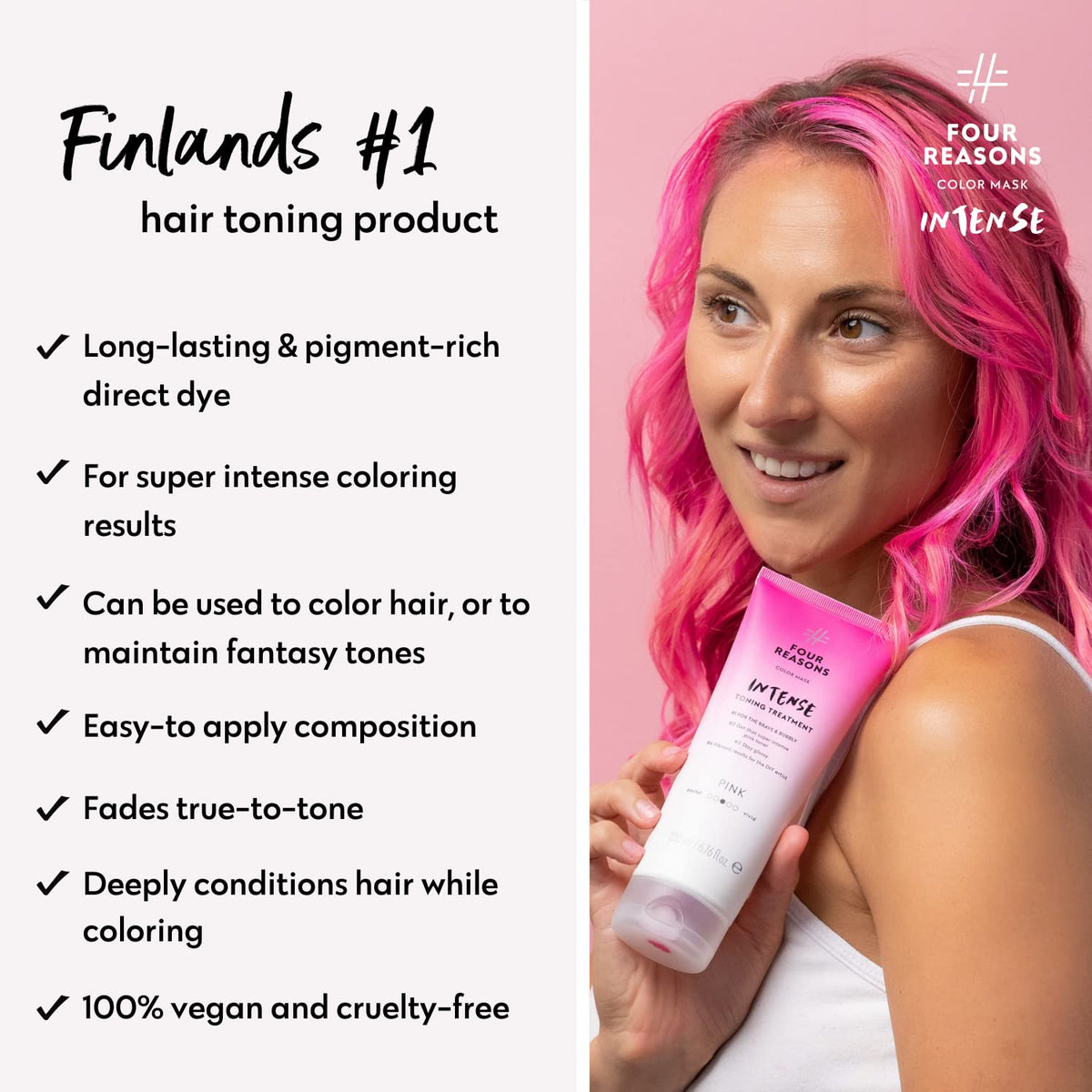 Emballage recyclable du Masque Coloré INTENSE Rose FOUR REASONS