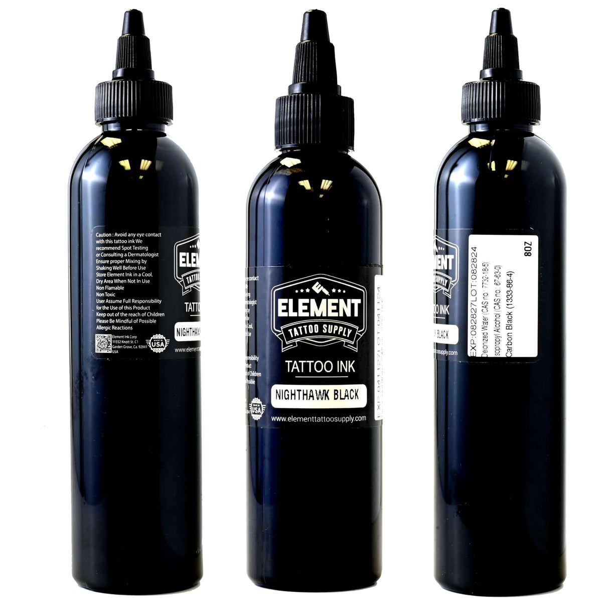 Encre noire Nighthawk 8oz montrant sa consistance sur un papier test