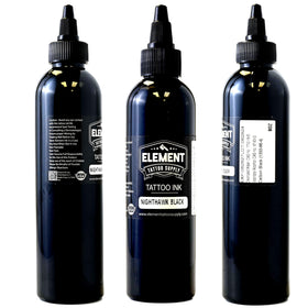 Encre noire Nighthawk 8oz montrant sa consistance sur un papier test