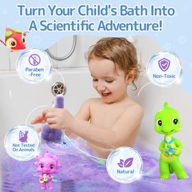 Enfant jouant avec les potions de bain SWCANDY