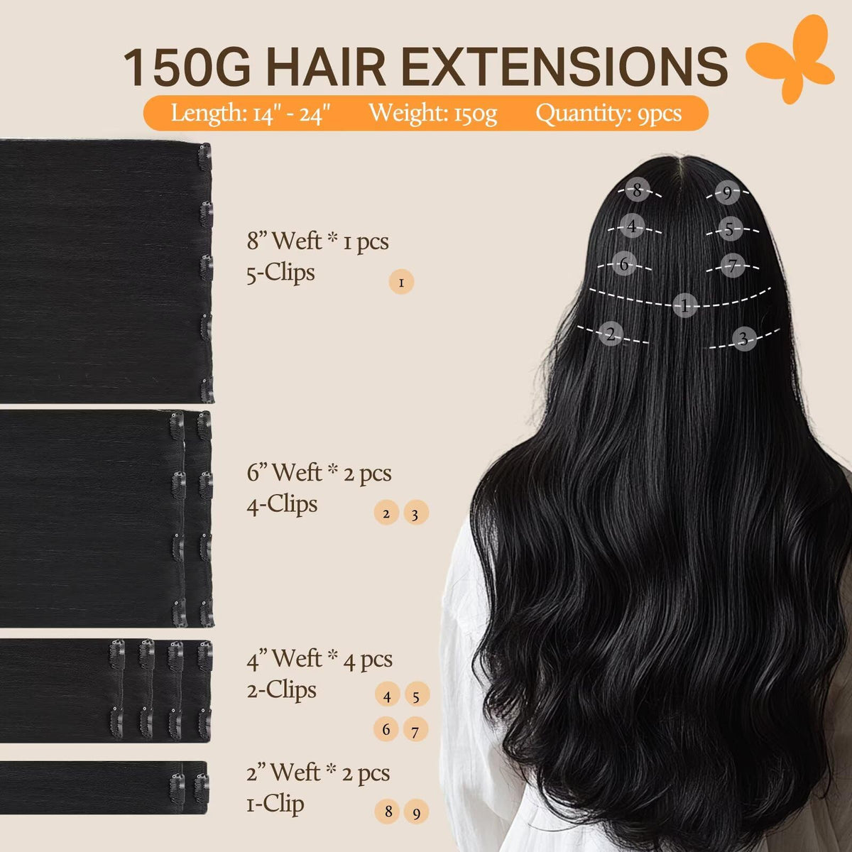 Ensemble d'extensions DOORES avec 20 clips en acier inoxydable