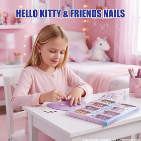 Ensemble d'ongles press-on Hello Kitty avec personnages