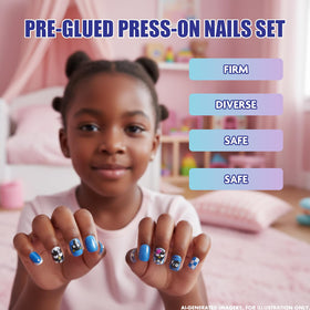 Ensemble d'ongles press-on Hello Kitty présenté en boîte