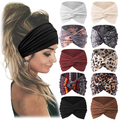 Ensemble de 10 turbans élastiques Jesries avec différentes couleurs